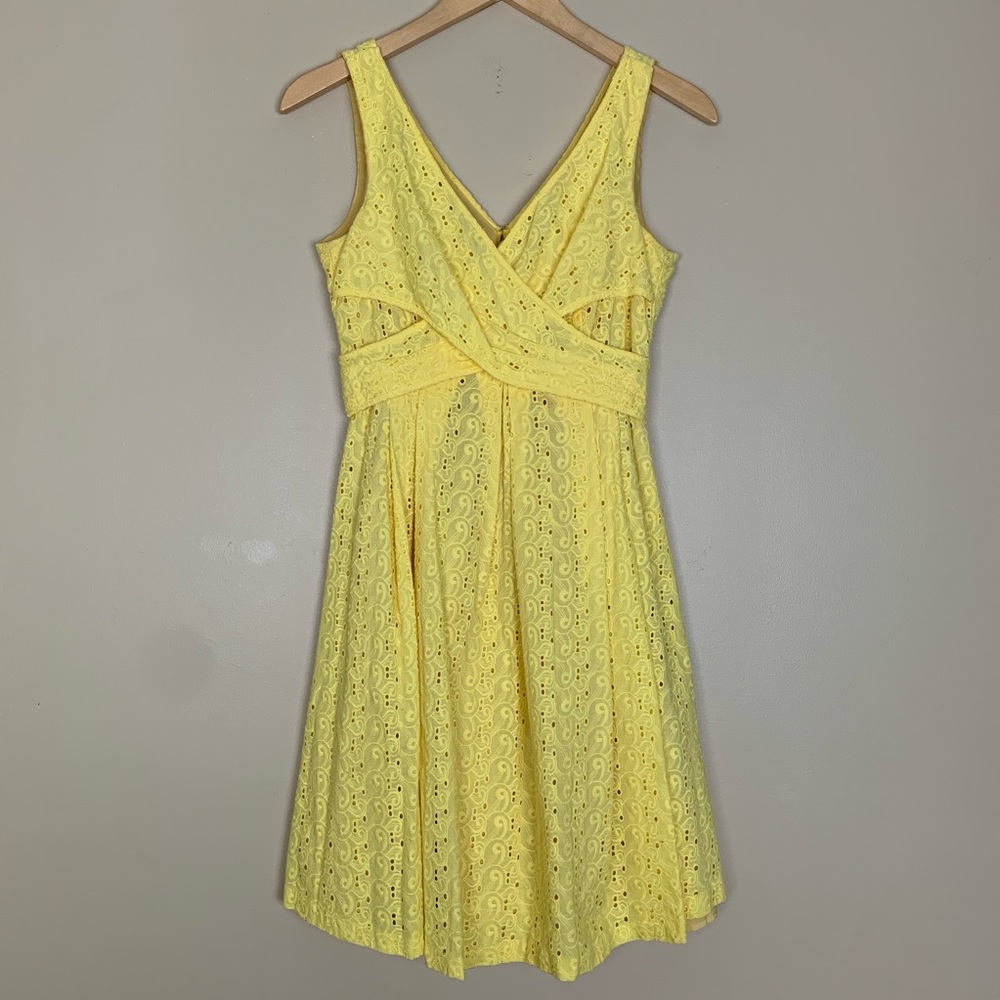 NINE WEST • Yellow Eyelet Dress